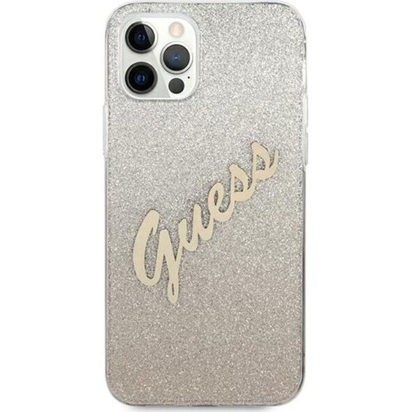 Guess Etui Guess GUHCP12MPCUGLSGO Apple iPhone 12/12 Pro złoty/gold hardcase Glitter Gradient Script