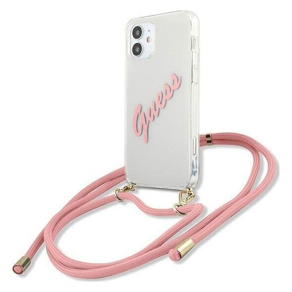 Guess Etui Guess GUHCP12SCRTVSPI Apple iPhone 12 mini różowy/pink hardcase Script Vintage