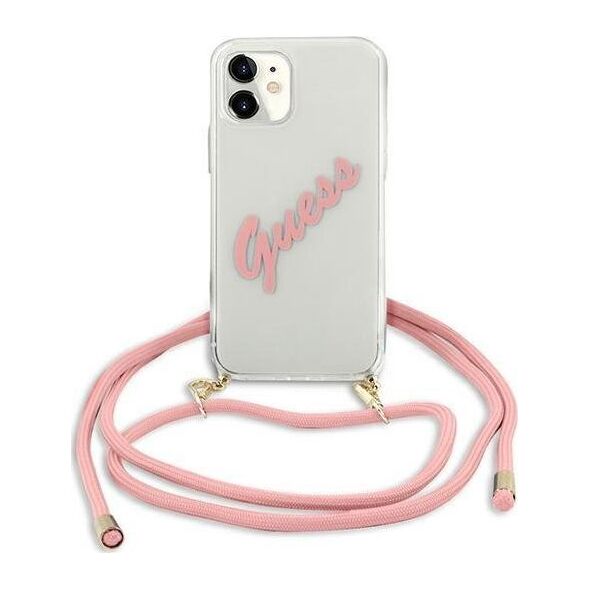 Guess Etui Guess GUHCP12SCRTVSPI Apple iPhone 12 mini różowy/pink hardcase Script Vintage