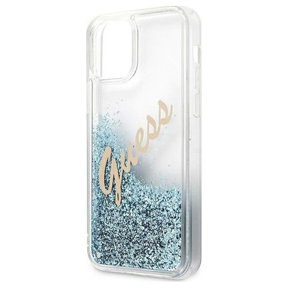 Guess Etui Guess GUHCP12SGLVSBL Apple iPhone 12 mini niebieski/blue hardcase Glitter Vintage Script