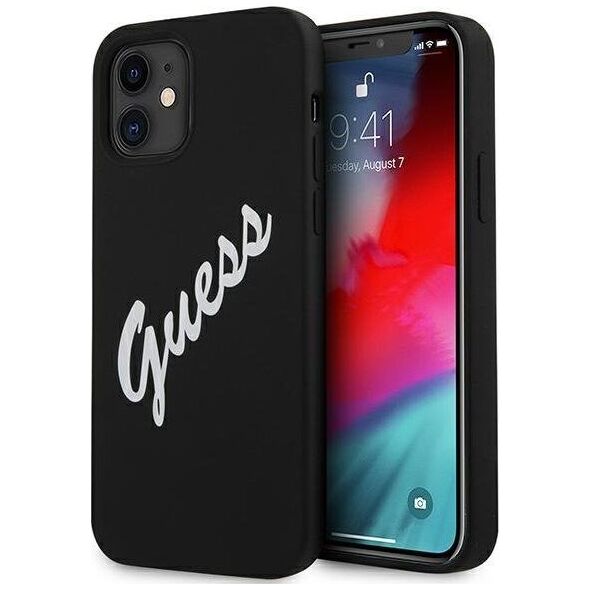 Guess Etui Guess GUHCP12SLSVSBW Apple iPhone 12 mini czarno biały/black white hardcase Silicone Vintage