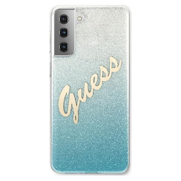 Guess Etui Guess GUHCS21MPCUGLSBL Samsung Galaxy S21+ Plus niebieski/blue hardcase Glitter Gradient Script