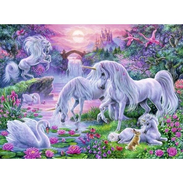 Ravensburger Puzzle 150 Jednorożec o zachodzie słońca