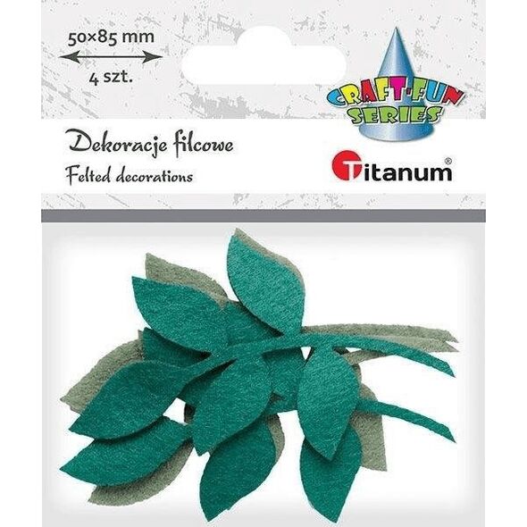 Titanum Filcowe liście na gałązce mix 4szt