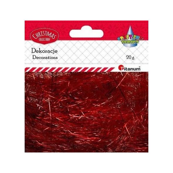 Titanum Włos anielski 20g czerwony metaliczny