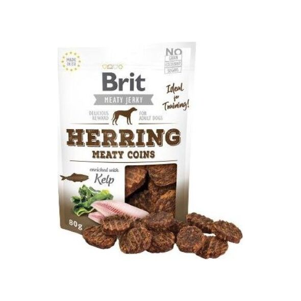 Brit BRIT MEATY JERKY Herring Meaty Coins TALARKI ŚLEDŹ 80g