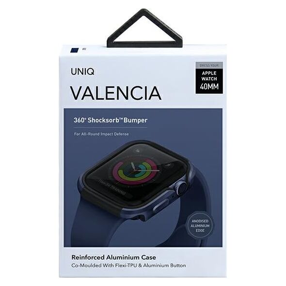Uniq Etui Valencia Apple Watch Series 4/5/6/SE 40mm niebieskie