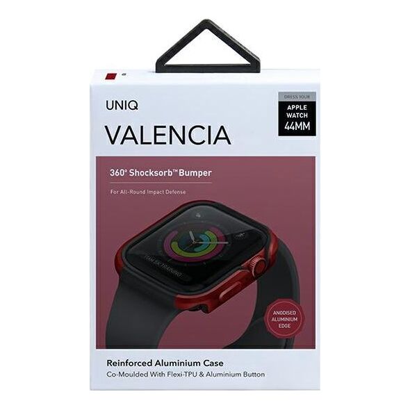 Uniq Etui Valencia Apple Watch Series 4/5/6/SE 44mm crimson red