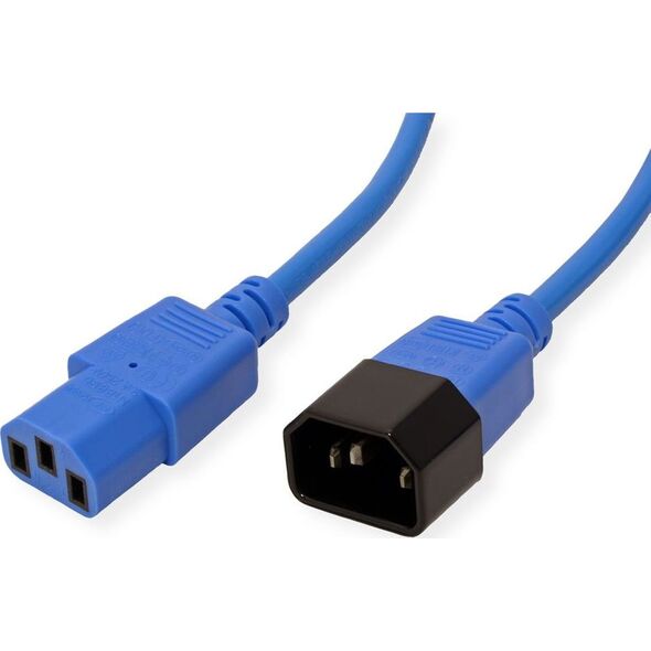 Kabel zasilający Value ROLINE Kabel zasilający C14 - C13, IEC 320 , niebieski, 0,8 m