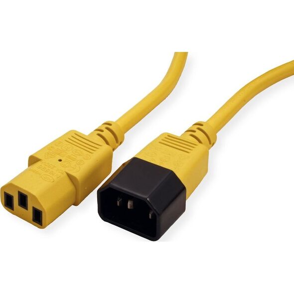 Kabel zasilający Value ROLINE Kabel zasilający C14 - C13, IEC 320, żółty, 3 m
