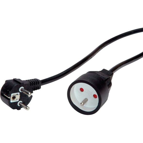Kabel zasilający Value VALUE Przedłużacz, kabel zasilający, AC 230V, UTE, czarny, 3 m