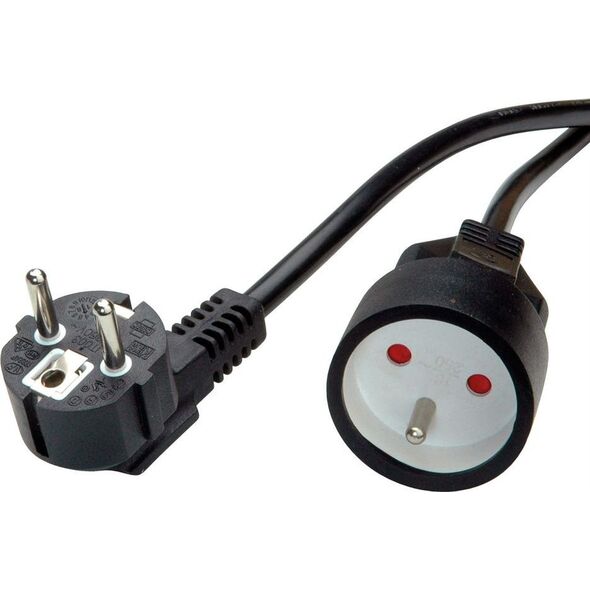 Kabel zasilający Value VALUE Przedłużacz, kabel zasilający, AC 230V, UTE, czarny, 3 m