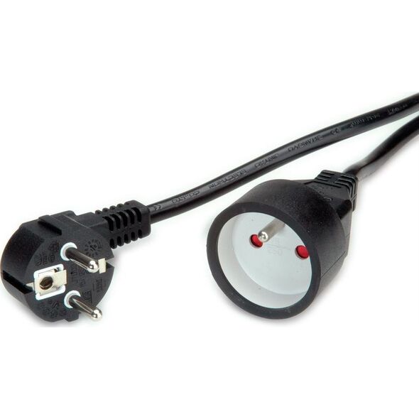 Kabel zasilający Value VALUE Przedłużacz, kabel zasilający, AC 230V, UTE, czarny, 3 m