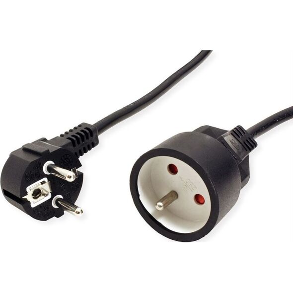 Kabel zasilający Value VALUE Przedłużacz, kabel zasilający, AC 230V, UTE, czarny, 3 m