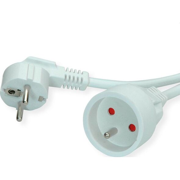 Value VALUE Kabel zasilający przedłużający AC 230V, UTE, biały, 3 m