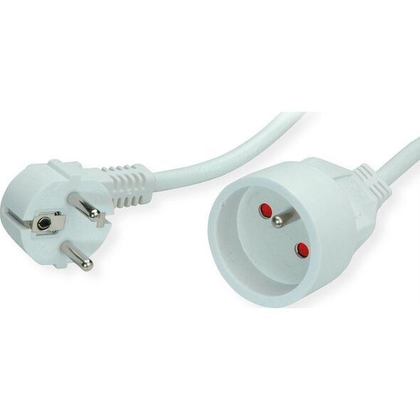Value VALUE Kabel zasilający przedłużający AC 230V, UTE, biały, 3 m
