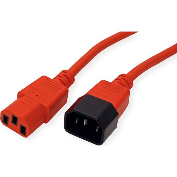 Kabel zasilający Value ROLINE Kabel zasilający C14 - C13, IEC 320, czerwony, 0,8 m