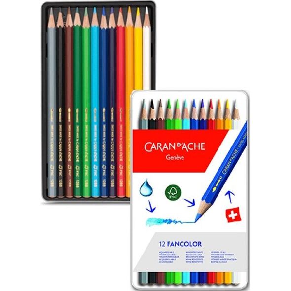 Caran d`Arche Kredki CARAN D'ACHE Fancolor, metalowe pudełko, 12 szt.