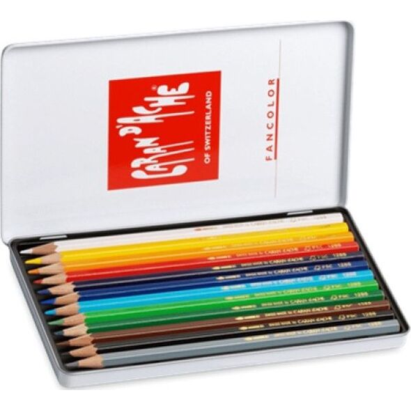 Caran d`Arche Kredki CARAN D'ACHE Fancolor, metalowe pudełko, 12 szt.