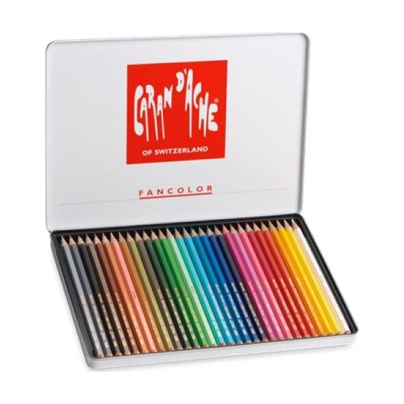 Caran d`Arche Kredki Fancolor, metalowe pudełko, 30 szt.