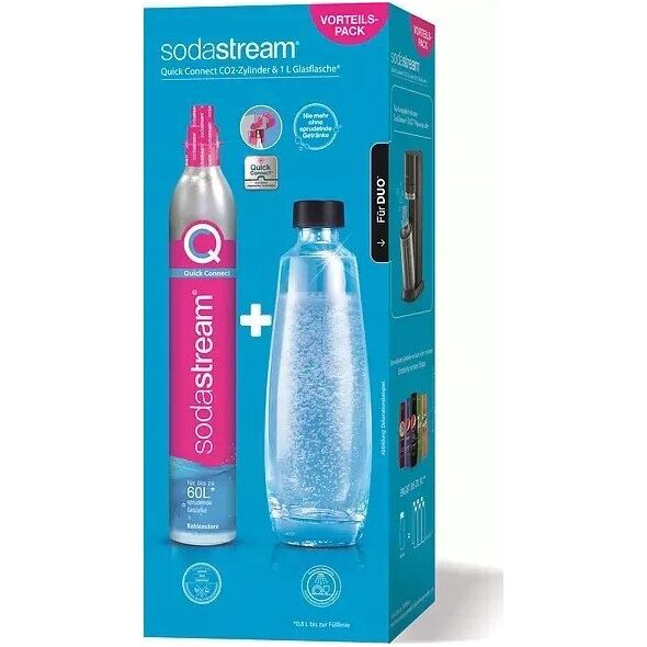 Sodastream SodaStream Zubehör Kit DUO Reservezylinder 60L QC+1 Glasflasche (1053400490)