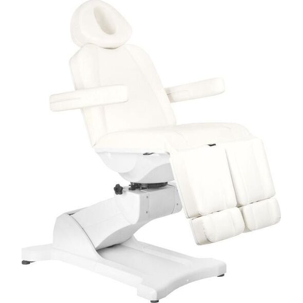 FOTEL KOSMETYCZNY ELEKTR. AZZURRO 869AS PEDI OBROTOWY 5 SILN. BIAŁY