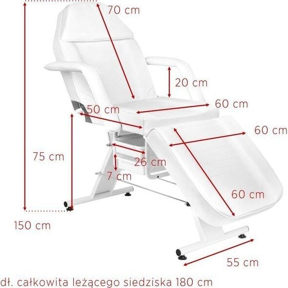 FOTEL KOSMETYCZNY BASIC 202 BIAŁY