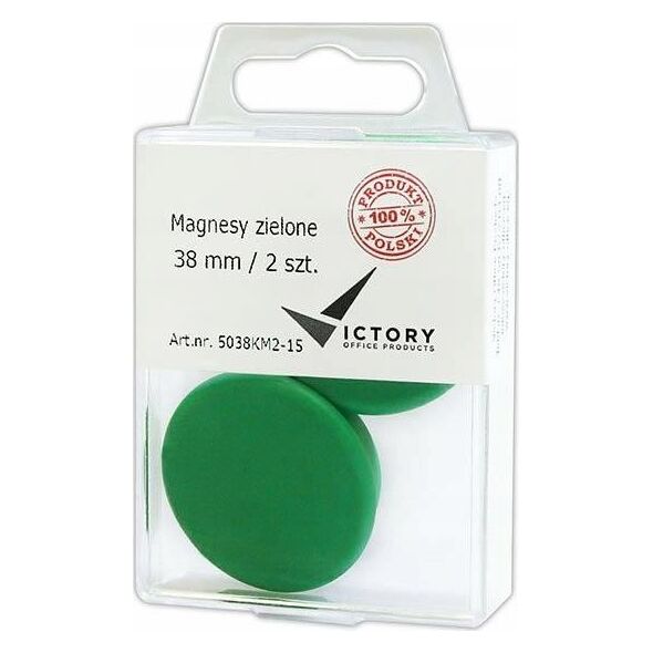 Victory Office Product MAGNESY VICTORY OFFICE 38MM 2SZT. NEONOWE ZIELONE