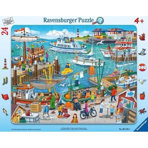 Ravensburger Puzzle 24 ramkowe Dzień w porcie 061525