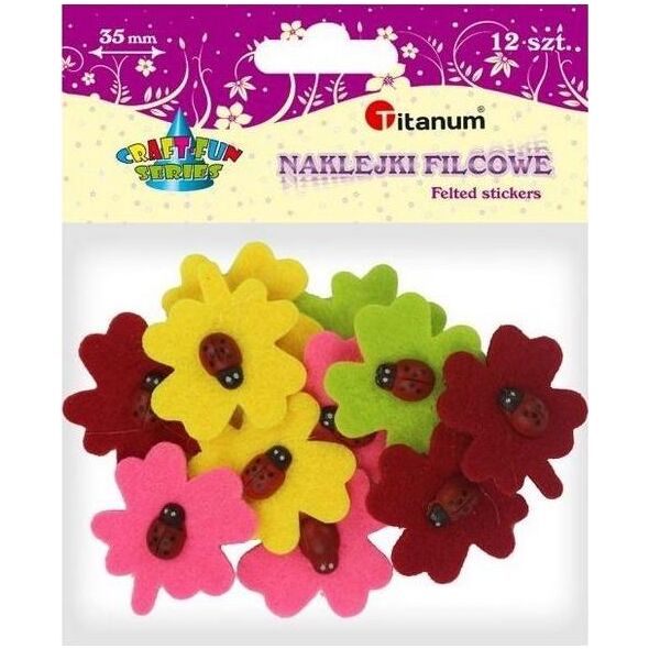 Titanum Naklejki filcowe 3D koniczyna mix 12 szt