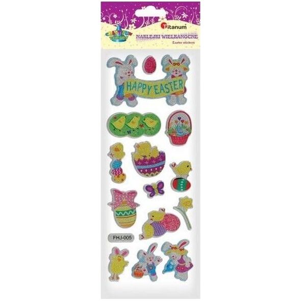 Titanum Naklejki wypukłe Happy Easter mix 14szt