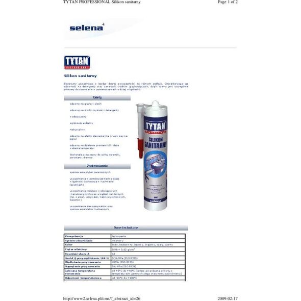 Tytan SILIKON SANITARNY TYTAN 280ML SZARY