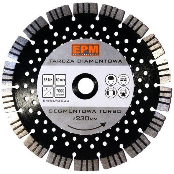 EPM Tarcza Diamentowa Segmentowa Turbo Z Otworami Chłodzą. 230mm