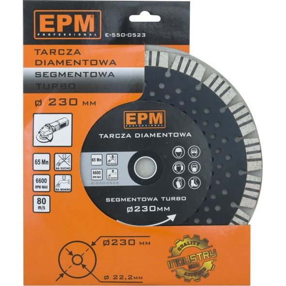 EPM Tarcza Diamentowa Segmentowa Turbo Z Otworami Chłodzą. 230mm