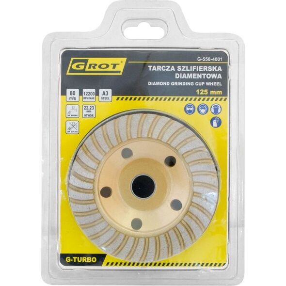 Grot TARCZA SZLIFIERSKA DIAMENTOWA G-TURBO 125MM