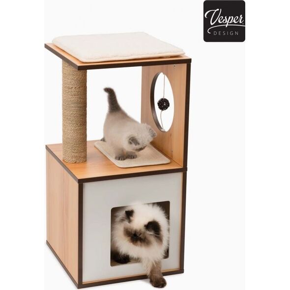 Catit Drapak Catit Vesper V-Box, orzech włoski, S ,37 x 37 x 72.5 cm