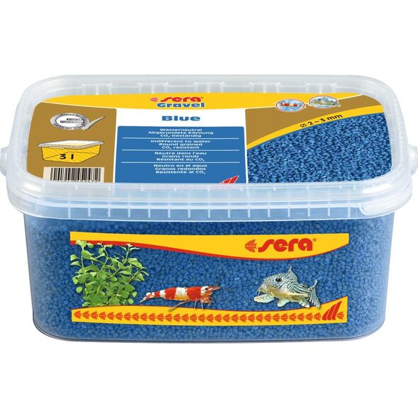 Sera Żwirek do akwarium Gravel Blue O 2 - 3 mm 6 l, niebieski