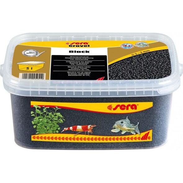 Sera Żwirek do akwarium Gravel Black O 2 - 3 mm 3 l, czarny