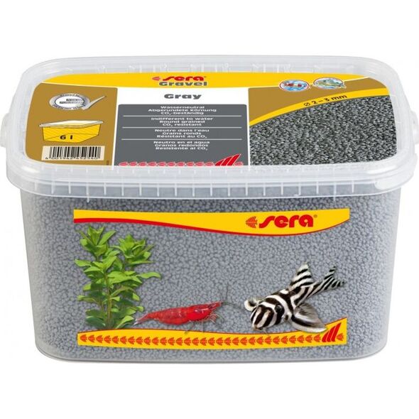 Sera Żwirek do akwarium Gravel Gray O 2 - 3 mm 6 l, szary