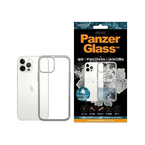 PanzerGlass Etui ClearCase do iPhone 12 Pro Max Satin Silver Antibacterial