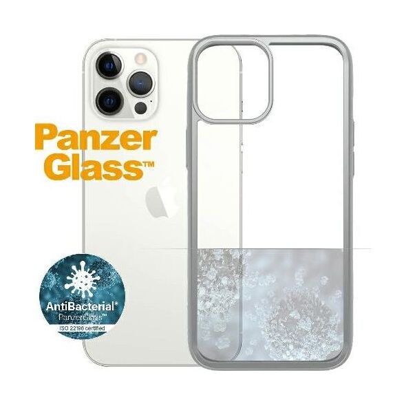 PanzerGlass Etui ClearCase do iPhone 12 Pro Max Satin Silver Antibacterial