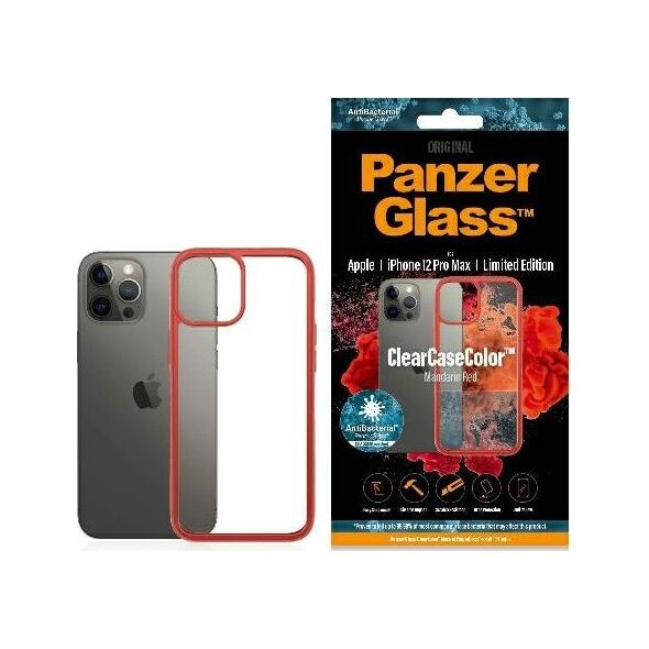 PanzerGlass Etui ClearCase do iPhone 12 Pro Max Mandarin Red Antibacterial