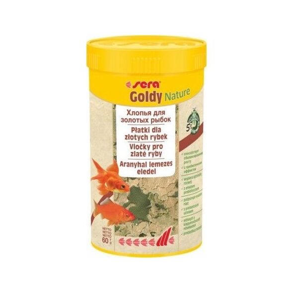 Sera Goldy Nature 100 ml, płatki -pokarm premium