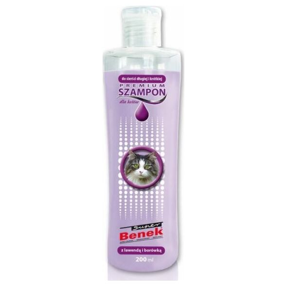 Super Benek CERTECH Szampon z lawendą i borówką dla kotów PREMIUM 200ml