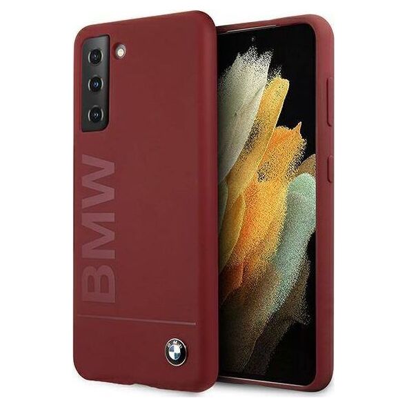 BMW Etui BMW BMHCS21MSLBLRE S21+ G996 czerwony/red hardcase Silicone Signature Logo