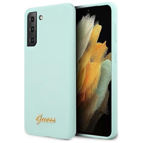 Guess Guess GUHCS21MLSLMGLB S21+ G996 niebieski/blue hardcase Silicone Script Metal Logo