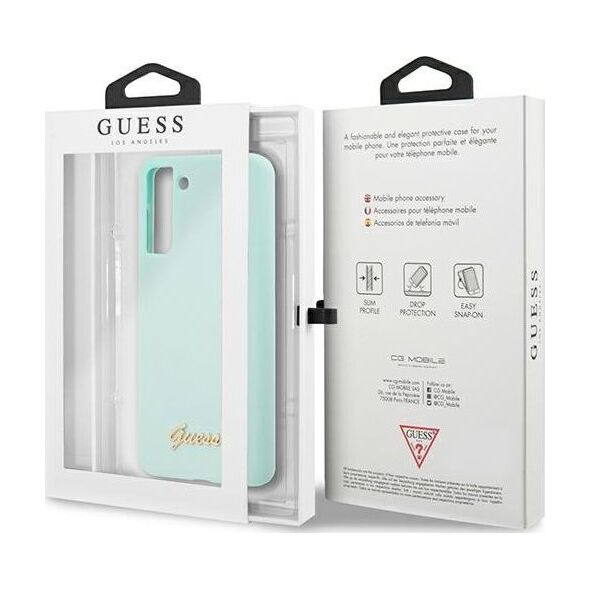Guess Guess GUHCS21MLSLMGLB S21+ G996 niebieski/blue hardcase Silicone Script Metal Logo