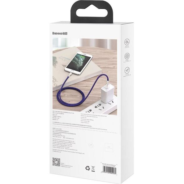 Kabel USB Baseus USB-A - Lightning 1 m Fioletowy (baseus_20210316155311)