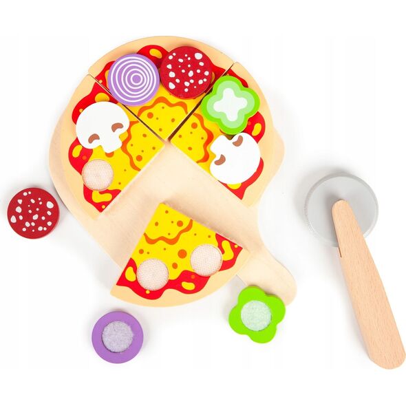 Ecotoys Drewniany piec do pizzy + dodatki kuchnia (1013)