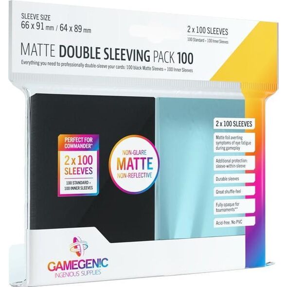 Gamegenic Gamegenic: Matte Double Sleeving Pack (66x91 mm/64x89 mm) 2x100 sztuk